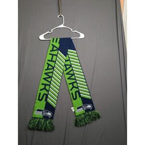 Forever Collectibles Seattle Seahawks Knit Scarf Blue Green Stripe Logo Football